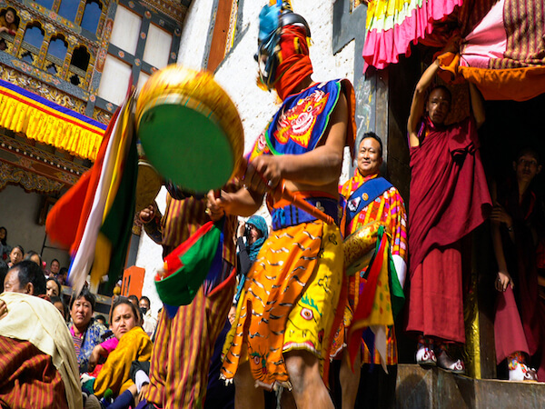 A glimpse of Bhutanese Festival with well choreographed masked dances, religious folk songs